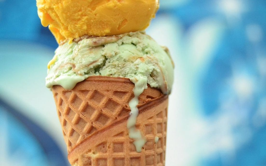 Kabarcıklı kabuğu olan köy gelato'su
